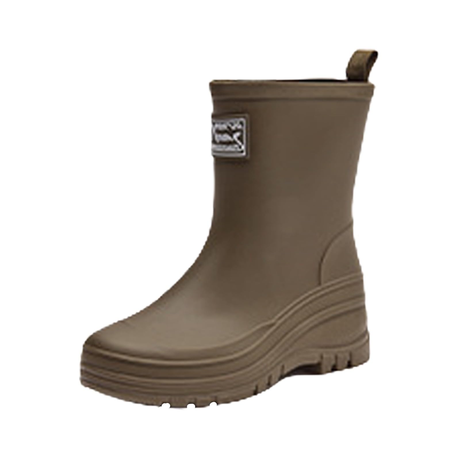 Botas de goma cortas para mujer, botas de lluvia impermeables, botines de goma, botines de goma, botas de lluvia, zapatos de goma antideslizantes, botas de jardín, botas para lluvia, nieve, exteriores