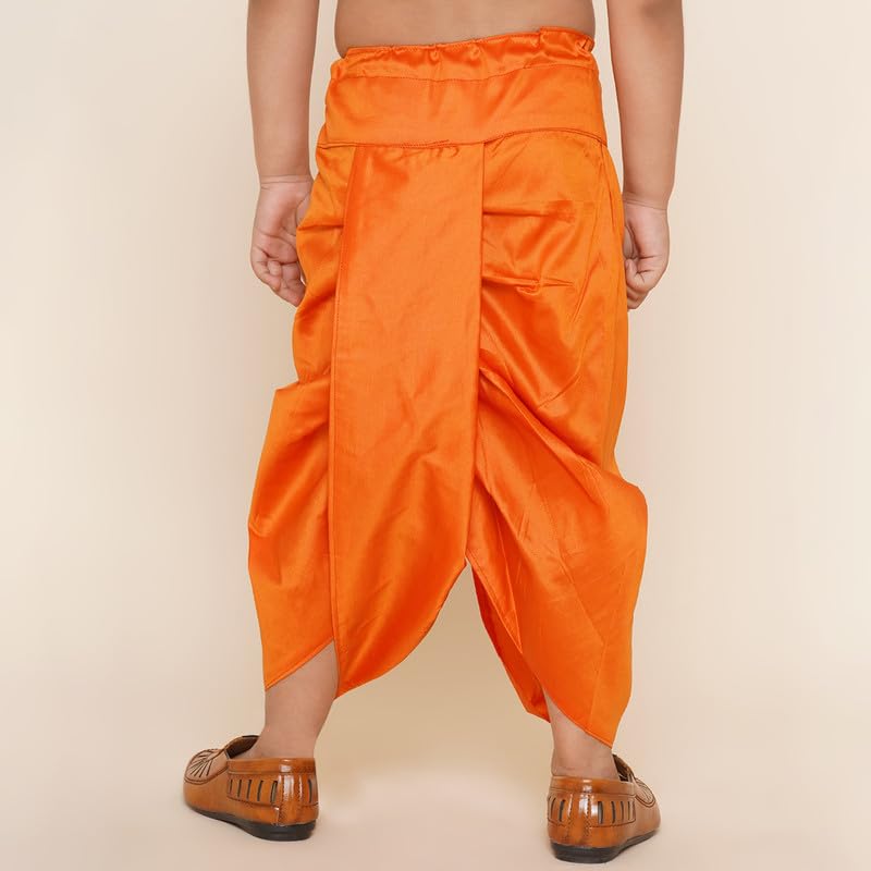 SETHUKRISHNA Boys Readymade Colour Dhotipant (06-07 Years, BD230607) Orange - Image 5 thumbnail