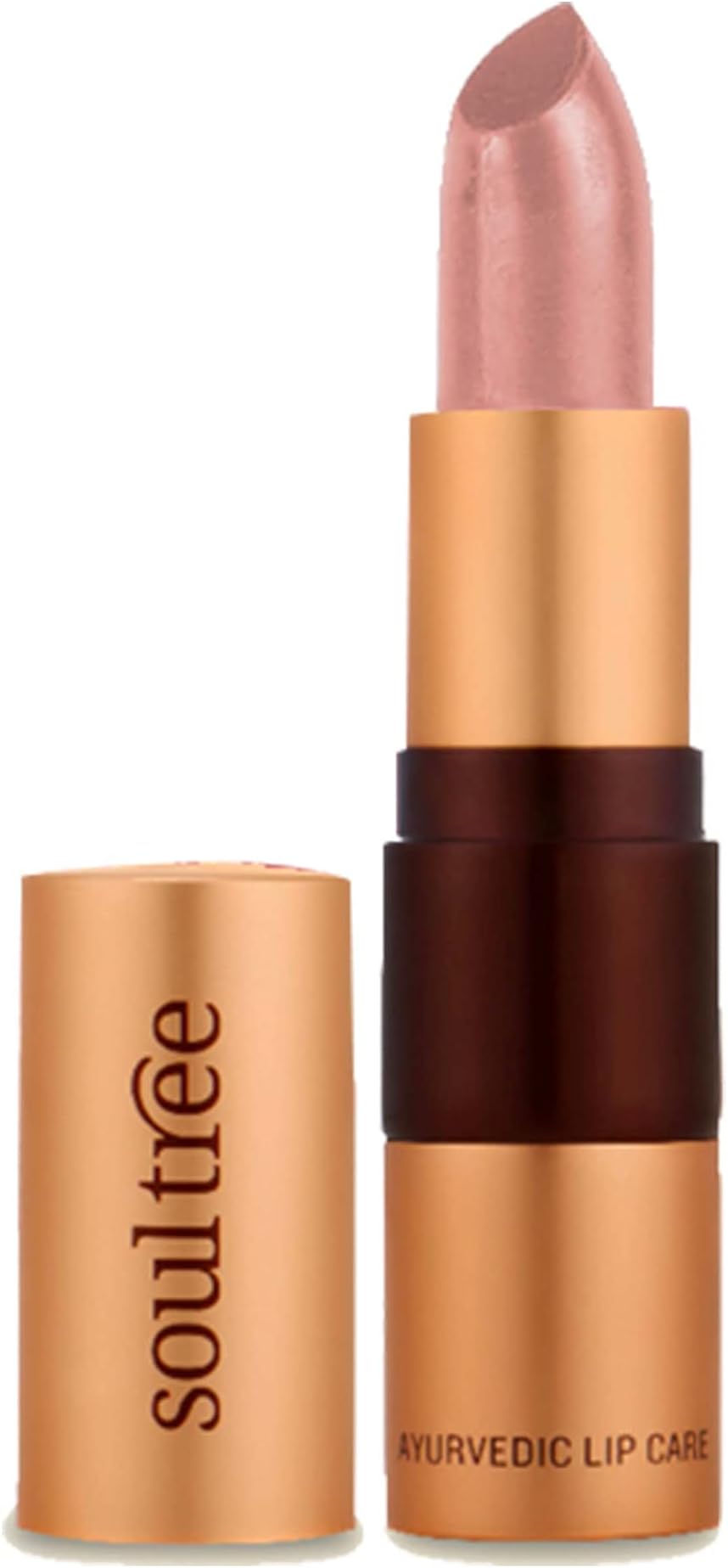 SoulTree Ayurvedic Lipstick - Peachy Mist 540, 4gm | Creamy Texture | Enriched with Organic Ghee & Almond Oil | Moistured & Nourished Lips | 4gm