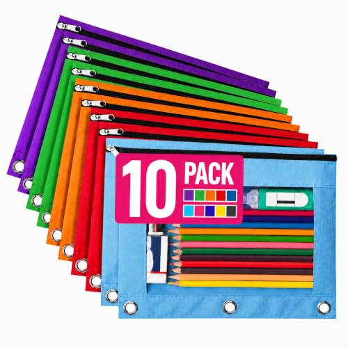 Forvencer 10 Pack Pocket for 3 Ring Binder...