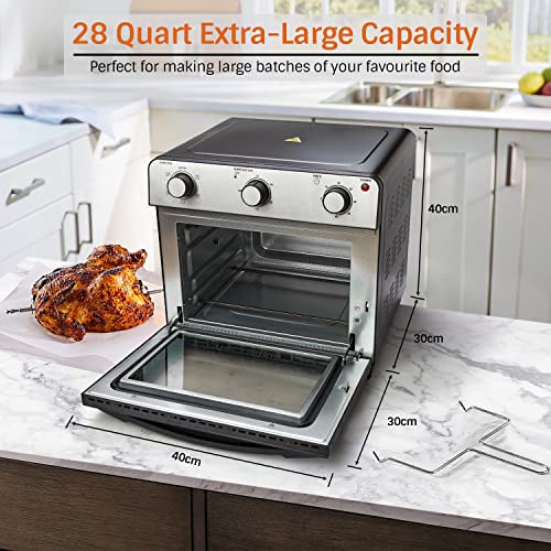 MaxxHome Mini-Backofen - Heißluft Mini Ofen - Heissluftfritteuse - Heißluftofen mit Einstellbare Temperatur - Backbleche + Grillrost - Kapazität 28L - 1600 W – Bild 5