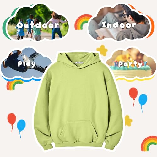Image of Ohoo Youth French Terry Pullover Hoodie - 100% Cotton Pre-Shrunk Soft Midweight Sweatshirt for Boys Girls