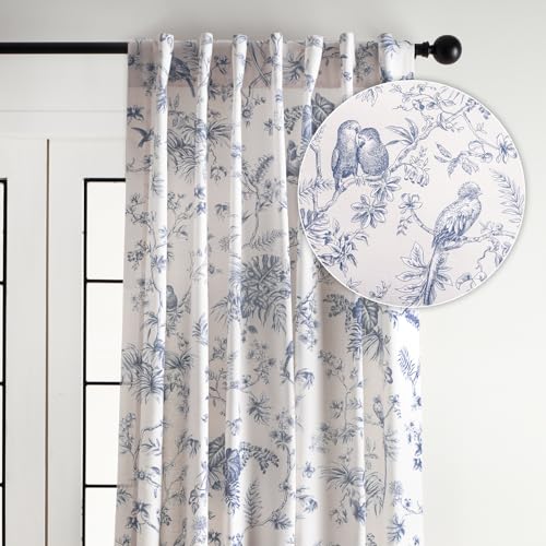 Maison d' Hermine Rideau sur Mesure 100% Coton - Facile à Suspendre avec Passe-Tringle et Passants - pour Salon, Chambre à Coucher, Bureau - 127 x 274 cm -...