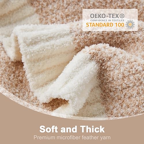 Image of Snuggle Sac Super Soft & Reversible Heather Beige Throw - Oversized Cozy Knit Blanket for Bed, Sofa, Living Room, Twin Size (60x80 Inches)