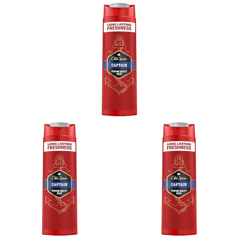 Old Spice Captain Erkekler İçin Duş Jeli ve Şampuan 400 ml 3lü paket