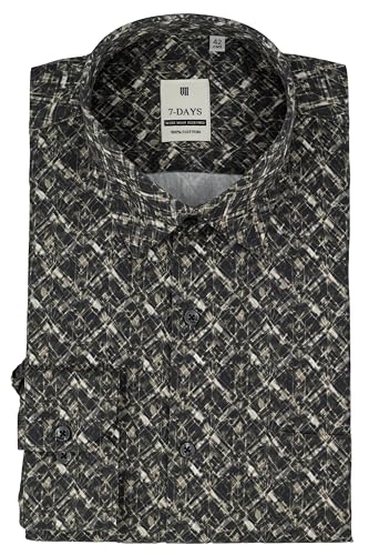 Image of 7-DAYS Men's Premium Formal Printed Shirt - 100% Cotton, Regular Fit, Full Sleeves, with Pocket - Stylish for Special Occasions.