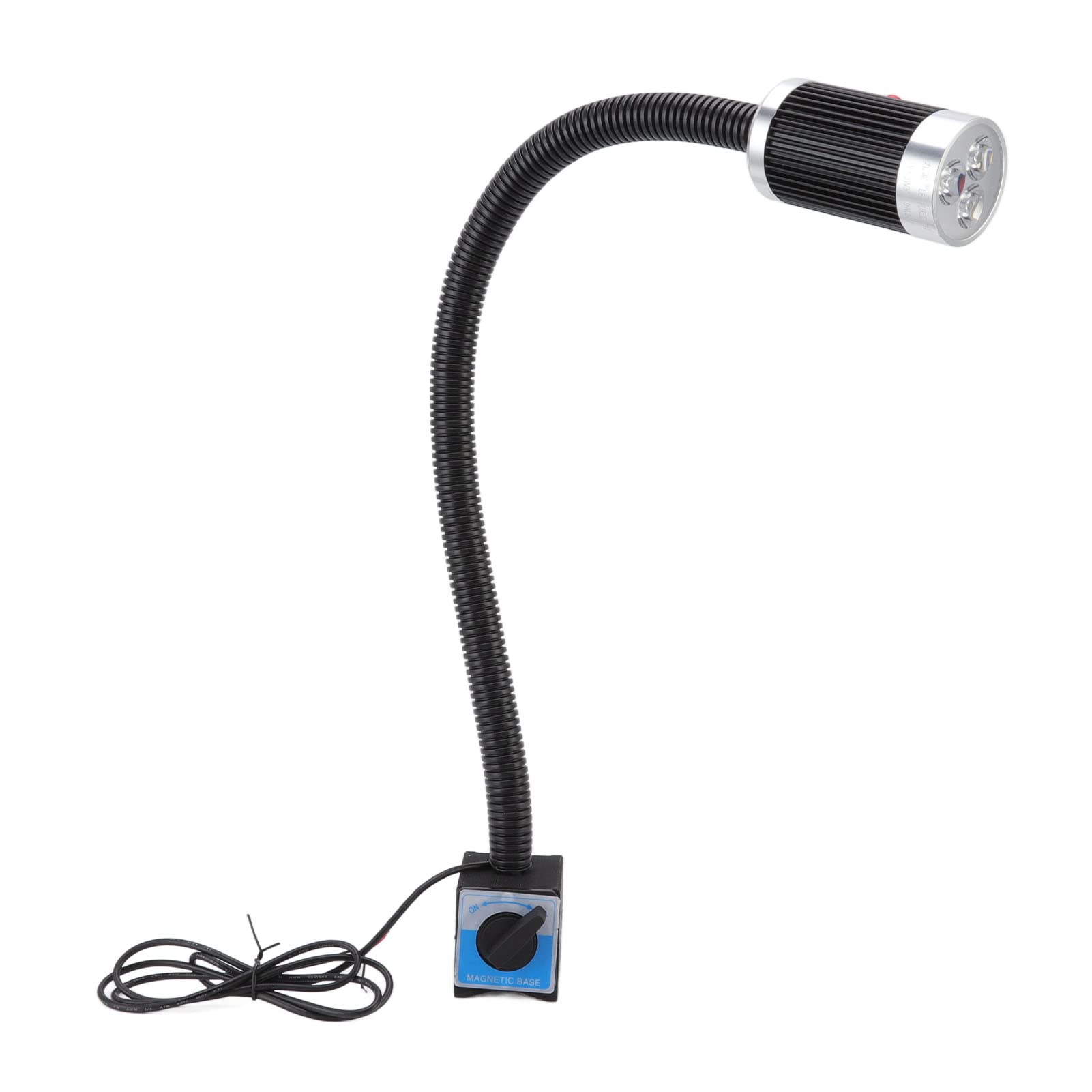Aramox Magnetyczne światło Robocze, Aluminiowe światło Robocze LED na Gęsiej Szyi 24 V 9 W, 360 Stopni Elastyczna Szyjka Mocna Podstawa Magnetyczna Przełącznik Przyciskowy do Warsztatu Tokarki CNC