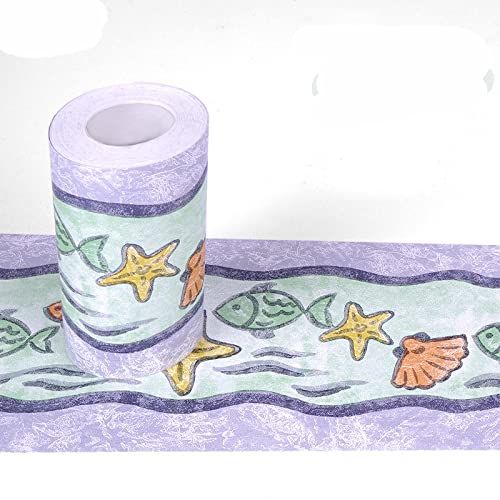 HAHII Frise Murale Autocollant Papier Peint Autocollant imperméable en PVC Plinthe Autocollant de cuisine et de salle de bain Décor Mural Étoile de mer...