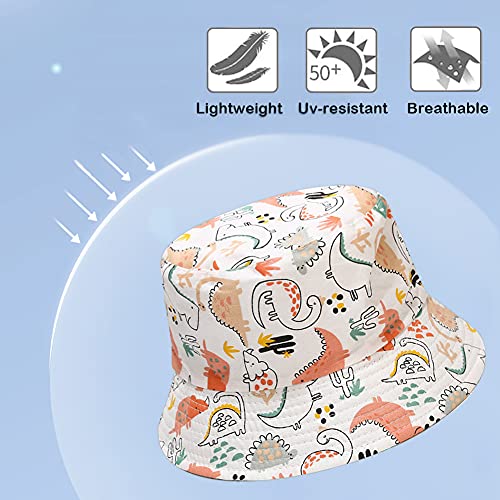 Taidor Kids Bucket Hat Print Cotton Beach Hat Summer Travel Sun Hats Dinosaurs #TOP5