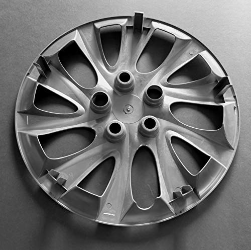 One New Wheel Cover Hubcap Replacement Fits 2011-2016 Hyundai Elantra; 16 Inch; 10 Twist Spoke; Silver Color; Plastic; Bolt On #TOP2