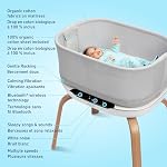Graco SmartSense Soothing Baby Bassinet & Rocker with Cry Detection Technology, Includes 100% Organic Cotton Sheet, Luna