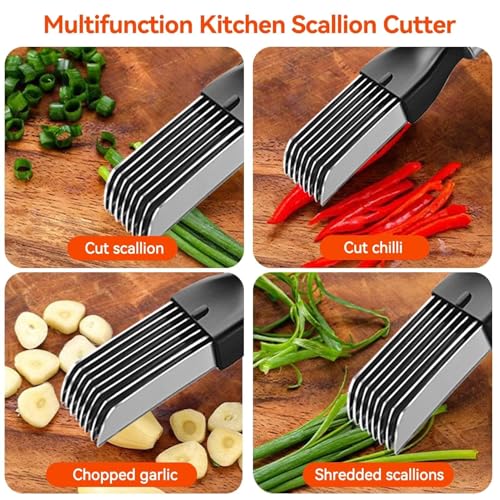 HERCHR Green Onion Shredder, Stainless Steel Scallion Slicer Shred Silk Knife Cutter Vegetable Chopper Julienne Slicer, 19.5x2cm