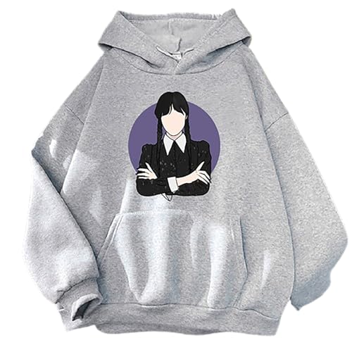 LIANGSHAN Addams - Sudadera con capucha, traje de pareja, unisex, para adolescentes, sudadera con capucha para uso diario, B, L