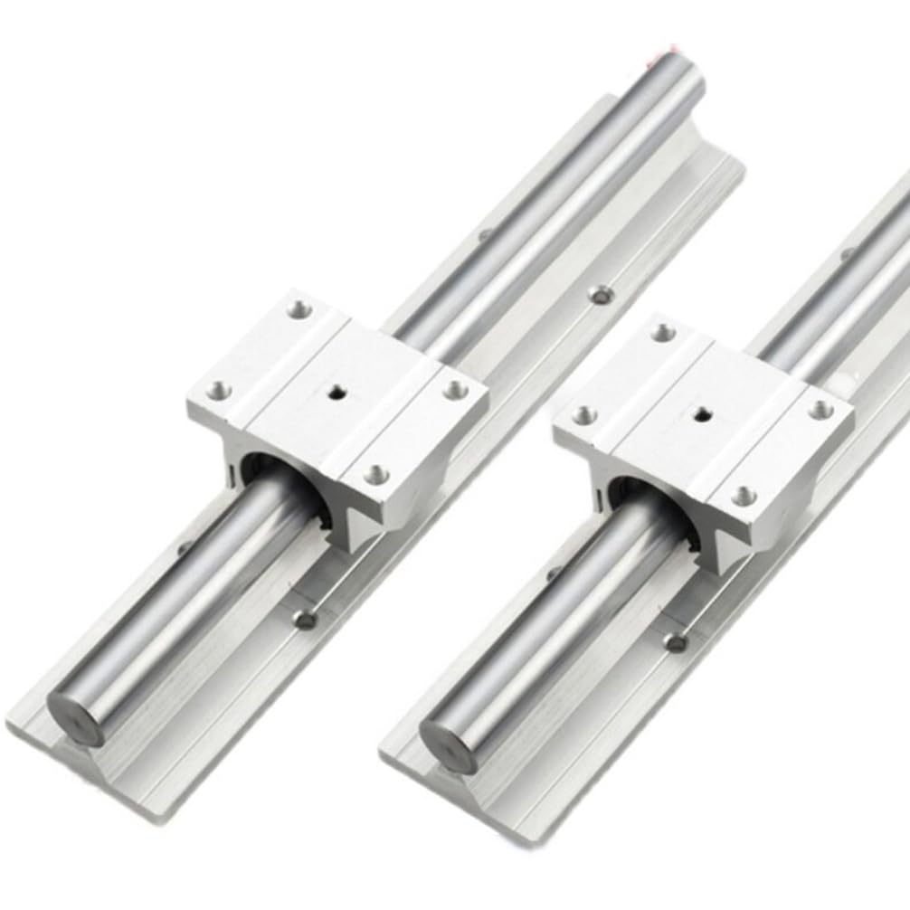 Guida lineare SBR16 da 500 mm, diametro 16 mm, albero di movimento lineare con supporto in alluminio, guida ad alta precisione e robusta per fresatura CNC, stampanti 3D e sistemi di automazione
