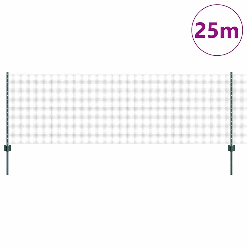 Valla con postes, juego de valla de jardín para pollos, gansos, pavos, aves de corral 25 x 0,8 m (malla de 1,2 x 1,2 cm)
