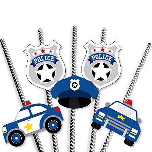 Pitillos decorativos de papel azul y negro, set de 24 miniatura 5