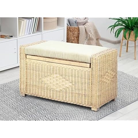 Bruno Rattan Wicker Ottoman Cover