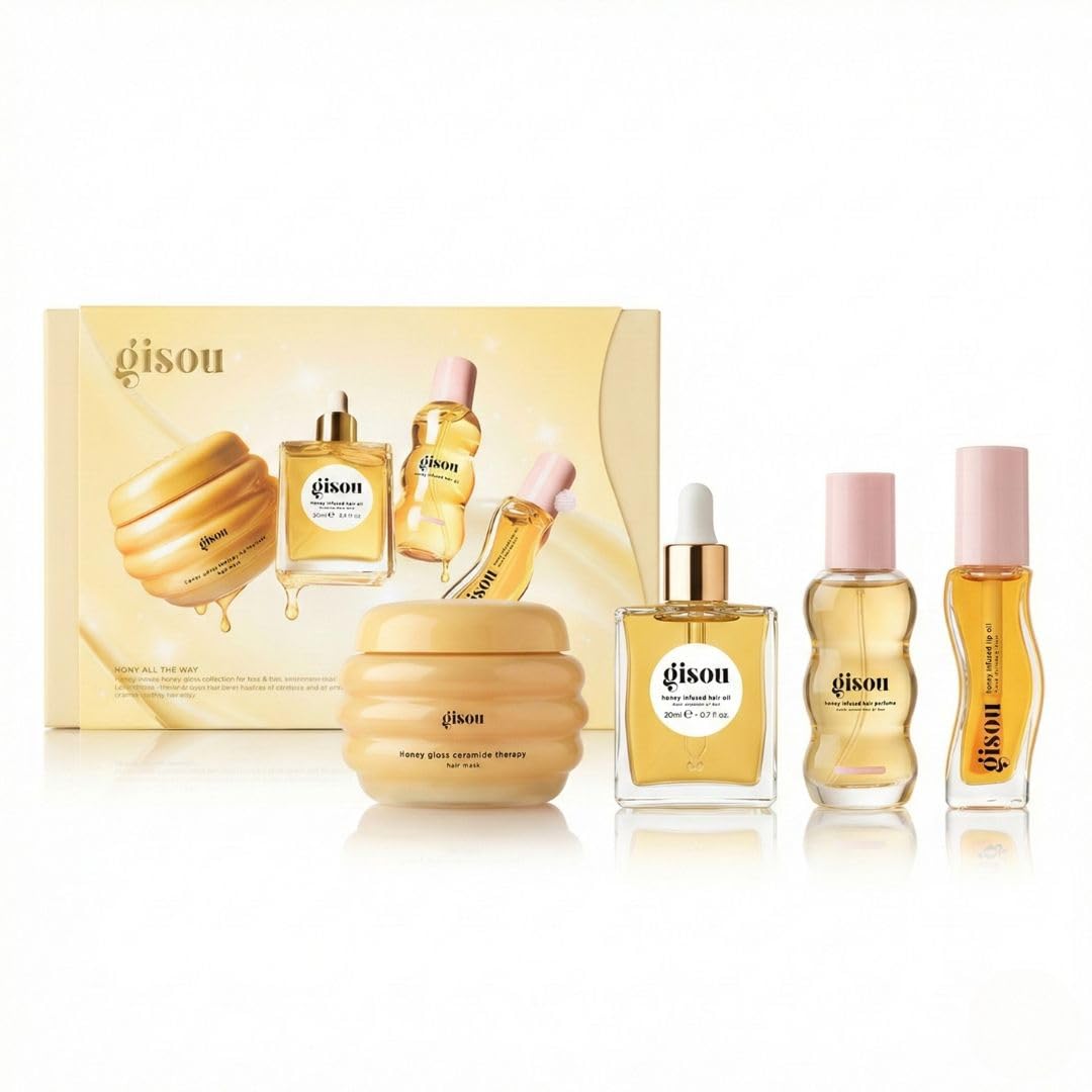 Amazon.com : Gisou Glow All The Way Set – Travel Size set with