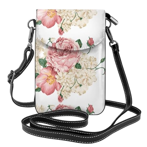Petit sac bandoulière Vintage Floral Blanc pour smartphone et cartes lors de vos sorties