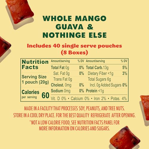 Image of SOLELY - Organic Mango & Guava Whole Fruit Gummies (Pack of 8 Boxes, 5 Bags per Box) - School Snacks - Healthy Snacks for Adults & Kids - Non GMO, Vegan Snacks, Shelf Stable - 40 Bags (3.5 oz)