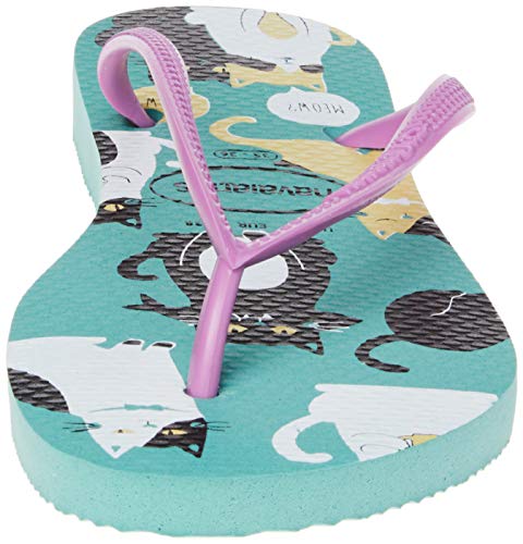 Chinelo, Havaianas, Slim Pets, Verde Orvalho, 33/34, Feminino