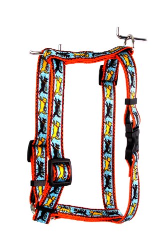 Image of Yellow Dog Design Standard Step-In Harness, Black & Yellow Dog, Small 9 inch - 15 inch
