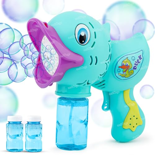 Image of Zest 4 Toyz Bubble Gun for Kids | Duck Bubble Blowing Toy with Bubble Solution | Bubble Shooter Duck Design Easy-to-Use for Boys and Girls - Green