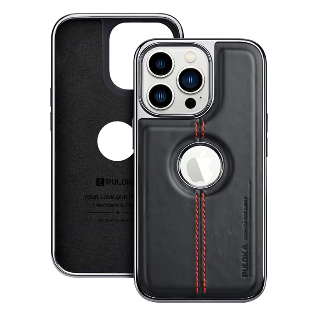 CRUPED Ultra-Hybrid for iPhone 16 Pro Max Leather Case, Business Luxury Classic PU Leather Elegant Designer Cover Soft Logo Cut Design Phone Cases for iPhone 16 Pro Max (Black, iPhone 16 Pro Max) (B0DHPJX4NJ) Amazon Price History, Amazon Price Tracker
