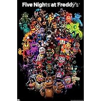 FNAF Five Nights at Freddy's フィギュア　ポスター Amazon.co.jp: 【フレーム付-黒-】 映画ポスター ファイブナイツ