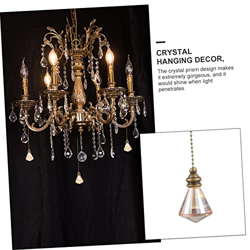 Image of Yardwe Garden Hanging Ornament Crystal Prism Pendant Ceiling Fan Light Decorations