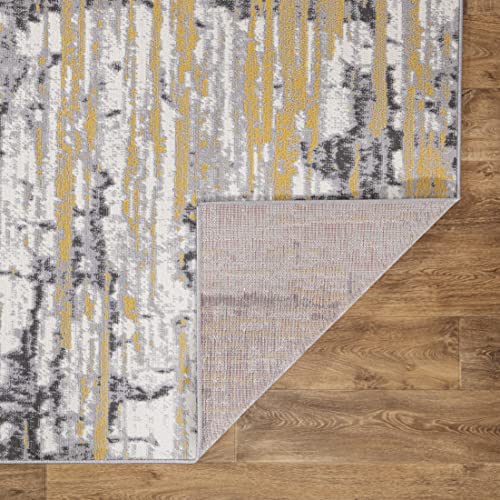 Rugshop Darwin Vintage Abstract Modern Runner Rug 2' X 7' Yellow #TOP4