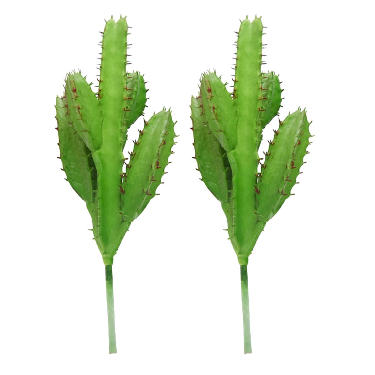 Muiltvoe 5 Head Artificial Cactus Plant Succulent Decoration Simulated Cactus Faux Succulents for Home Windowsill Photography Props Flower Arrangement (2 Pack)
