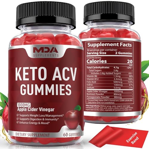 Keto ACV Gummies Advanced Weight Loss, ACV Keto Gummies for Weight Loss, Advanced Keto ACV Gummies - Organic ACV Keto Gummy Supplement (with Flat Resistance Band)