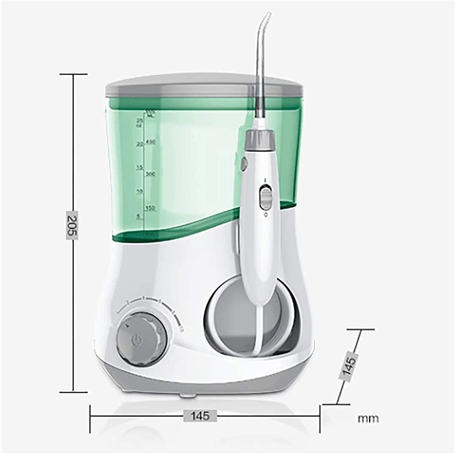Irrigatore Orale Portatile con Filo interdentale, irrigatore Dentale Orale a Tempo Intelligente, pulitore for Denti Elettrico con ugello Rotante a 360° e 6 Punte a Getto, for casa, Viaggi