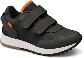 Tênis Infantil Velcro Masculino Macio Anatomico Confortável Tamanho:27;cor:preto/verde Militar