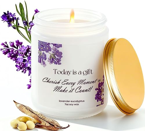 BLISSLUME Lavender Eucalyptus Scented Candle – 7oz...