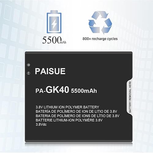 Miniatura 3 de LCLEBM Batería de 5500 mAh para Motorola GK40, batería de repuesto de alta capacidad para Moto G4 Play XT1607, Moto G5 XT1601, Moto E3, Moto E4,