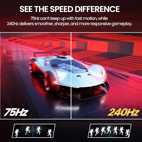 Image of CRUA 32 inch 4K 240Hz Curved Gaming Monitor, 1500R, FreeSync, Speakers, White | UHD 3840x2160 16:9 VA, 120%sRGB, HDMI2.1 /DP1.4, 75x75mm Wall Mount for PC Gaming, Movies, Streaming, Editing and Multitasking