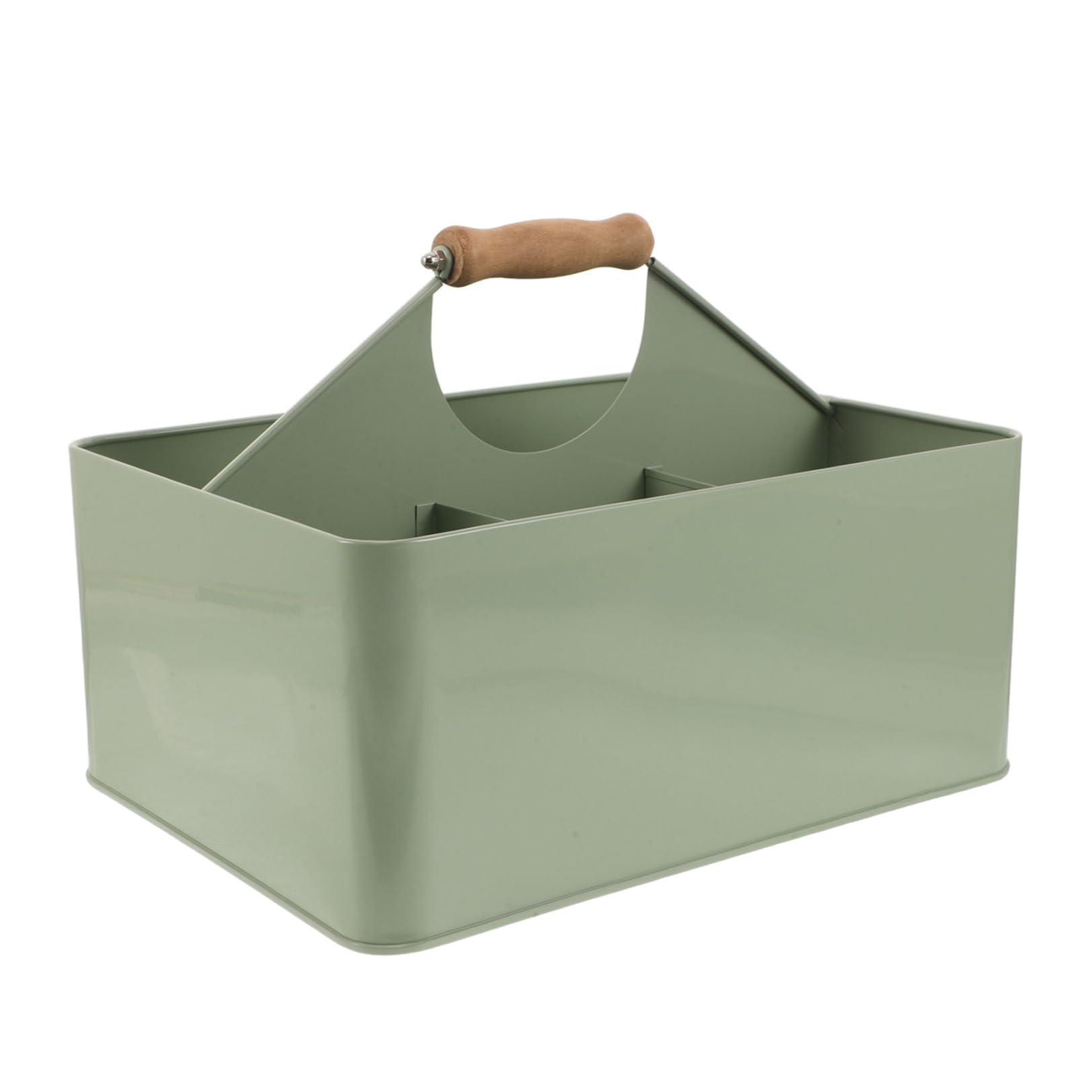 Metall Gartensamen Aufbewahrungsbox mit 4 Fächern und Griff aus Eisen und Bambus 29,5x22,6x20 Cm Grün für Fensterbänke und Pflanztische zur Sicheren und Effizienten Samenlagerung