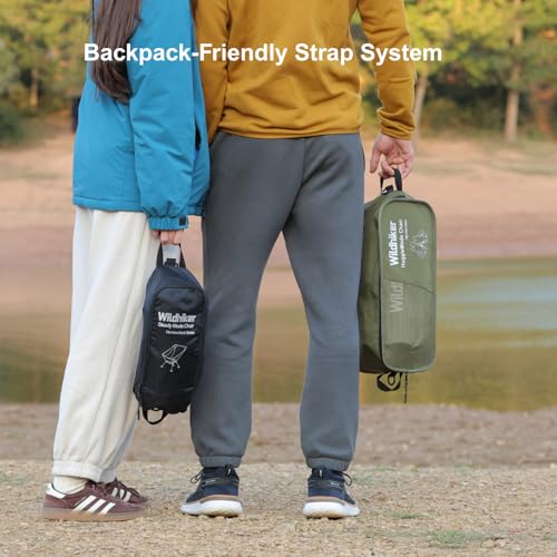 Wildhiker HuggleMode Silla plegable de camping con respaldo alto, 2 alturas de asiento - Verde miniatura 5