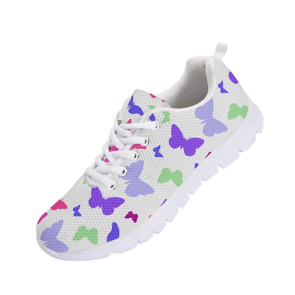 Amzbeauty Zapatos de correr de malla con diseño de Hawaii para hombre, para hombre, informales, para caminar, 6-13UK, Mariposa divertida, 39 1/3 EU