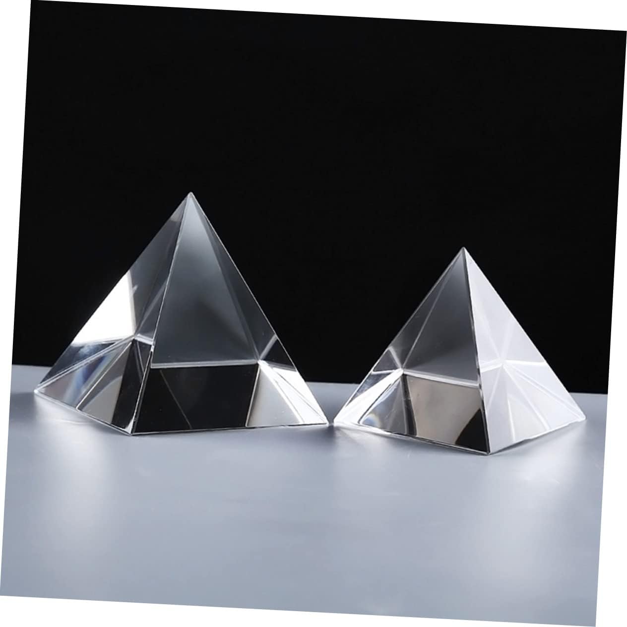 Zerodeko 1Pc Optical Glass Pyramid Prism for Light Refraction and Rainbow Effects for Home Decor Meditation and Science Experiments