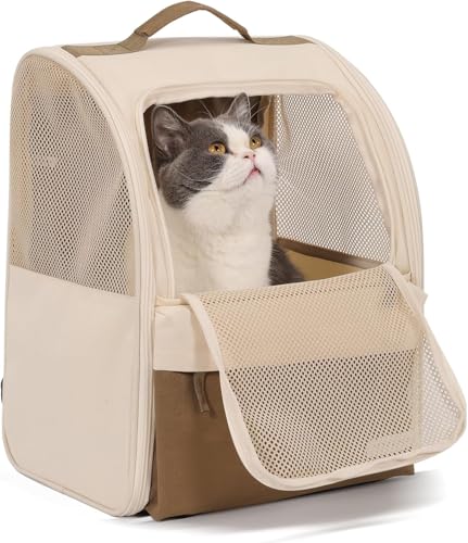 Yakuss HundeRucksack und KatzenRucksack für Kleine Haustiere，600D verschleißfestes Oxford-Gewebe, Hundetragetasche, Katzenrucksack, geeignet für...