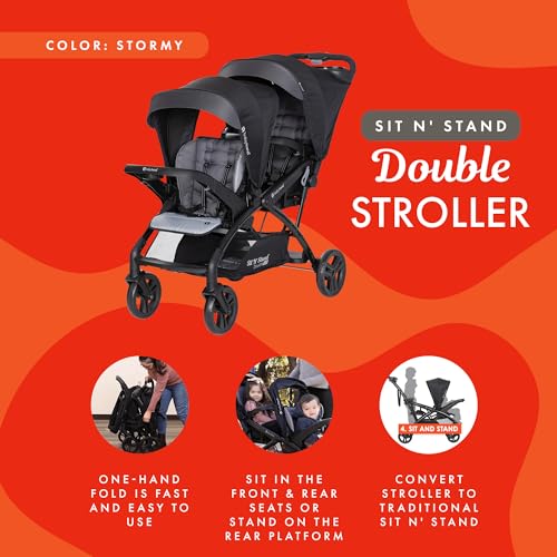 Baby Trend Sit N Stand Double Stroller 2.0 & Twin Travel System For Babies & Toddlers W/ 5 Pt Safety Harness thumb #1
