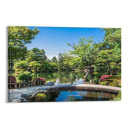 兼六園 大きいワイドお風呂ポスター プリント 部屋飾り ウォールアート ベッドルーム 版画 インテリア16x24inch(40x60cm)