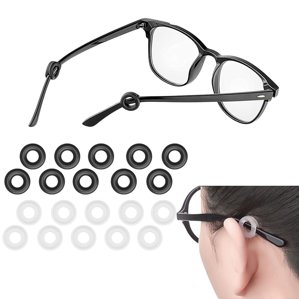 Fapiwen 10 Pairs Glasses Ear Grip, Silicone Anti Slip Eyeglass Holder Comfort Eyeglasses Ear