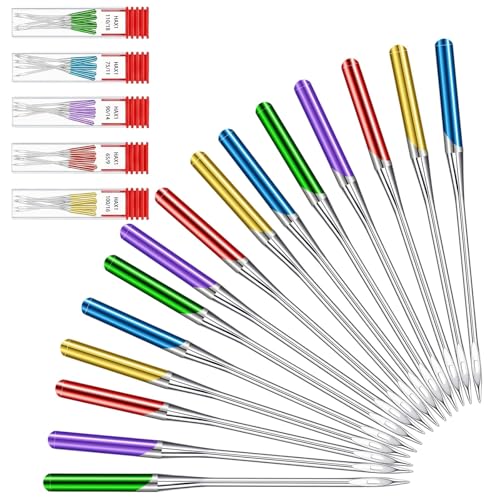 50PCS Universal Sewing Machine Needles, Compatible with Singer, Brother and Old Sew Machines, Sizes...