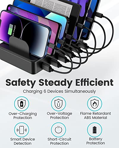 Creative Design LZZC-C-03W2 Charging Station, 50W 6 Ports Multi Charger Station thumb #2