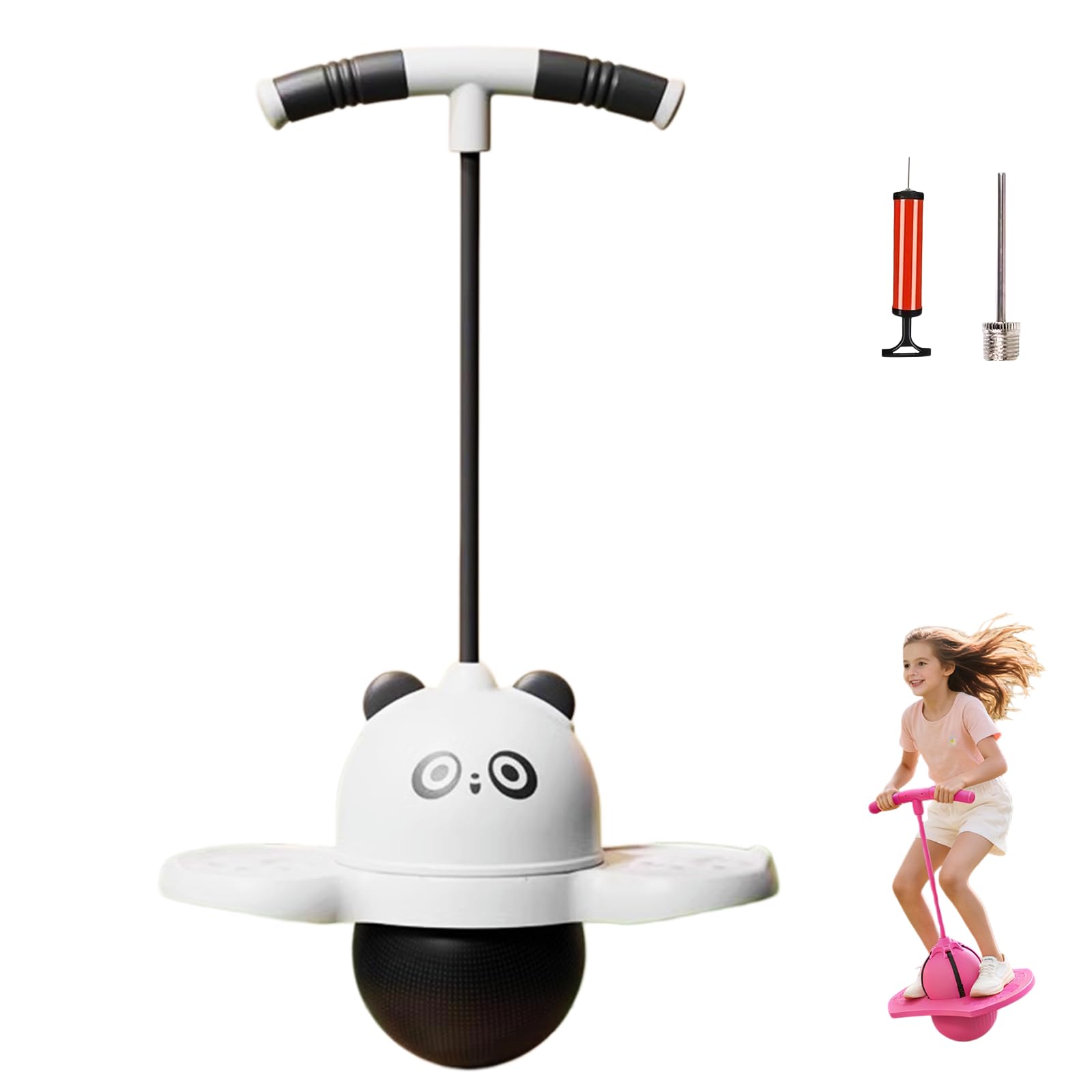 Pogo Sticks for Girls, Pogo Stick with Handle for Teens & Adults Up to 200lb, Balance Jumping Ball Safe Bouncing Pogo Jumper for Kids Age 10+, Indoor Outdoor Fun Toy with Non-Slip Foot Pads (Black-) — image 1