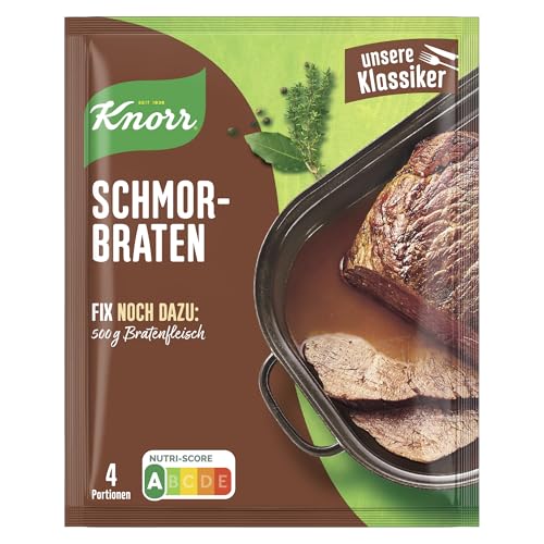 Knorr Fix Würzmischung Schmorbraten für ein leckeres Fleischgericht Gewürzmischung mit natürlichen Zutaten 4 Portionen